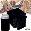 40 Pieces Beer Can Coolers Sleeves Soft Insulated Reusable White & Black