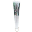 Hollow Out Rib Peony Print Lace Trim Folding Fabric Hand Fan Colored T2X4