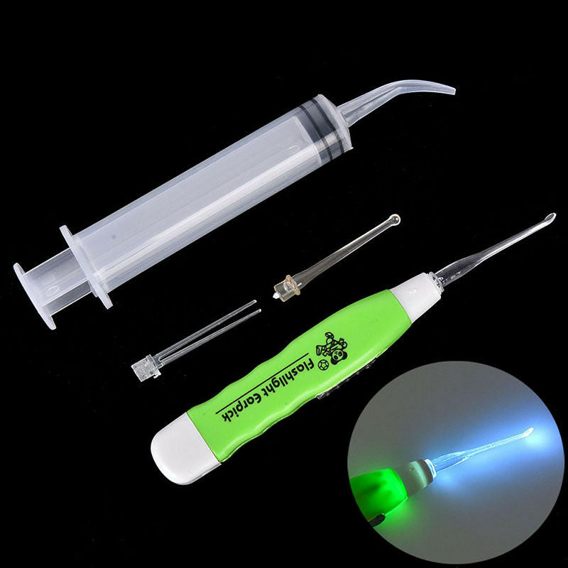 LED Light Ear Wax Remover Earpick With 3 Tips Irrigator Syringe Clean Care TooSP