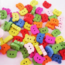 100pcs 13x9mm Tiger Shape Colorful Wood Sewing Buttons DIY Craft Scrapbook
