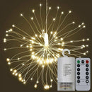 200 LED Fireworks Fairy String Light Hanging Starburst Lamp Battery Waterproof