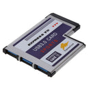 3 Port USB 3.0 Express Card 54mm PCMCIA Express Card for Laptop NEW
