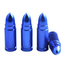4 Pieces Car Truck Wheel Stem Aluminum Bullet Tyre Valve Cover Caps Blue