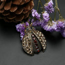 Ladies women alloy diamond cute insects brooch ladybug