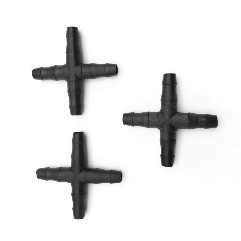 30 Pcs Hose Cross Straight Connector For 4/7 mm Hose 1/4 Inch Barb Barbed C