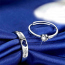 1 pair Lovers Heart Crystal Couple Rings Her and His Promise Ring O6E1