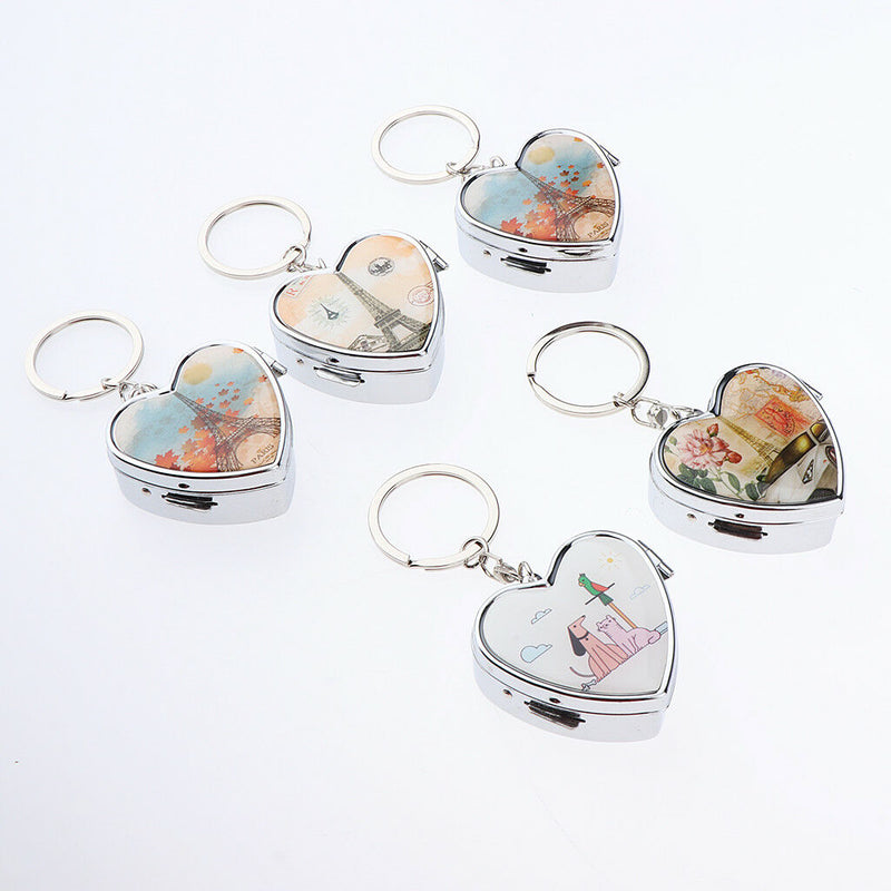 Emboss Waterproof Pill Case Bottle Mini Pill Box Holder Keychain Container