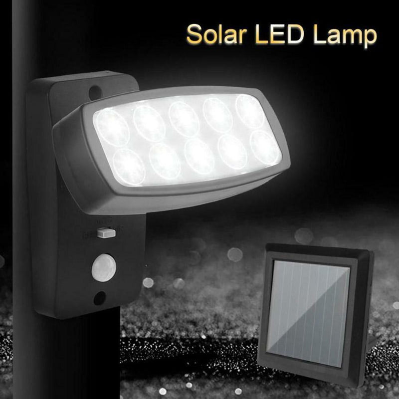 Waterproof 10 LED 3W 6V Solar Light Motion Sensor Outdoor Garden Yard Wall Lamp
