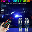 2x Remote Control RGB Multicolor LED Bulb Parking lights T10 194 168 W5W