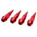 4pcs Aluminum Spike Shaped Car Bike Tyres Tire Valve Stem Dustproof Caps Cover