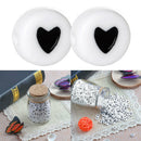 50Pcs Useful Acrylic Heart Love Coin Round Flat Spacer Beads 7mm Black & White #