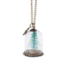 Fashion Women Men Luminous Glass Christmas Tree Pendant Chain Necklace Gift