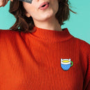 Candy Color Brooch Coffee Cup Badge Jacket Shirts Ornament Gift (Style 4) A