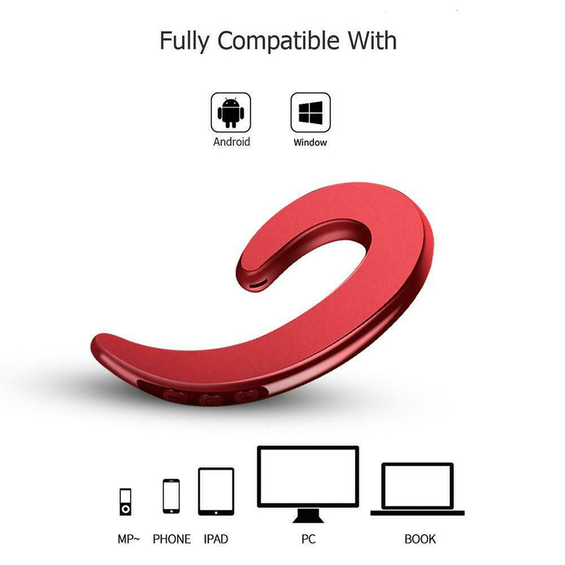 Y-12 Wireless Bluetooth Earphone Bone Conduction Earhook Headphone (Red)