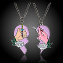 Fashion Best Buds Print Lighter Partly Heart Shaped-Necklace Pendant Gifts Hot