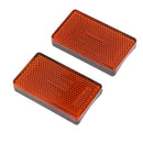 Heavy Duty Motorcycle ATV Dirt Bike Rectangle Front Fork Reflectors - Amber