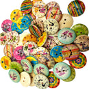 150x DIY Assorted 2 Holes Wood Buttons for Sewing Scrapbooking Craft 15/20mm