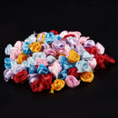 100PCS/Lot Mini Handmade Satin Rose Ribbon Rosettes Fabric Flower Appliques X7Q4