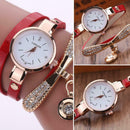 Fashion Luxury Rhinestone Bracelet Women Top Quartz Casual Watch Red  A