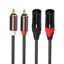 Dual RCA Male Plug to Dual XLR 3Pin Male Audio Extension Cable for Microphone