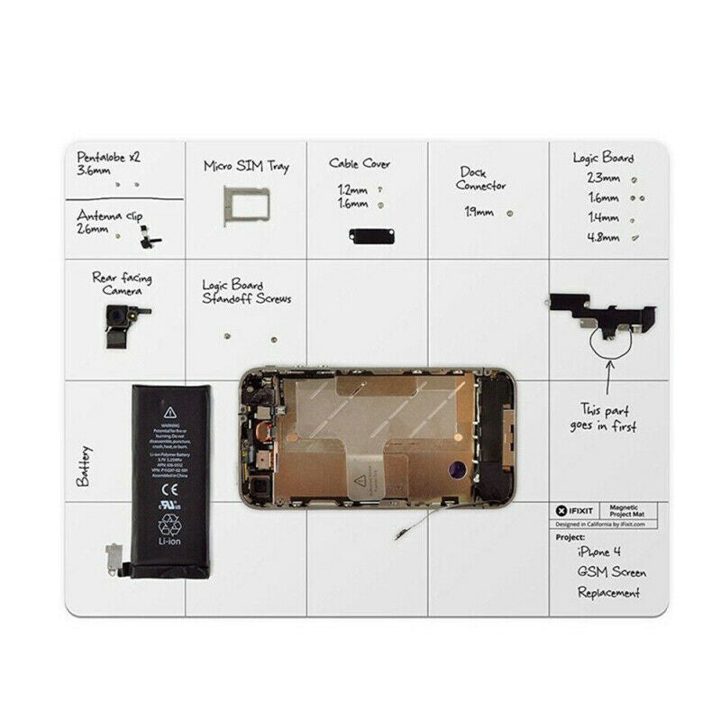 30x25cm Screw Pad Magnetic Project Work Surface Mat Cell Phone Repair Tool