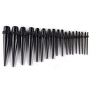 18 Pieces Ear Tapers Full Kit Acrylic Earring Stretcher Tunnel (Black) U6H6