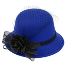 Blue Women Dress Church Wedding Wide Brim Straw Beach Winter Autumn Hat