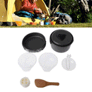 8pcs Camping Hiking Cookware Set Backpacking Cooking Picnic Bowl Pot Pan Outdoor