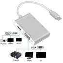 4 In 1 Type C Male To Hdmi Vga Dvi Usb 3.0 Female Adapter Converter Support