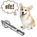 2 PCS SET  Pet Dog Training Whistle Dog Supplies SilverJ Bj