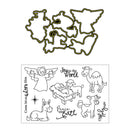 2pcs DIY Metal Cutting Dies Clear Silicone Seal Lamb Newborn Pattern (C) A
