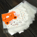 100X Rabbit pattern self-adhesive plastic bags for Handmade biscuits snack EW3C