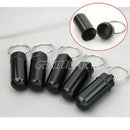 5 Pcs Waterproof Aluminum Pill Box Case Container Holder Keyring LTUS