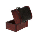 Bronze Tone Embossed Flower Old Stye Wooden Jewelry Box Case J7Z4