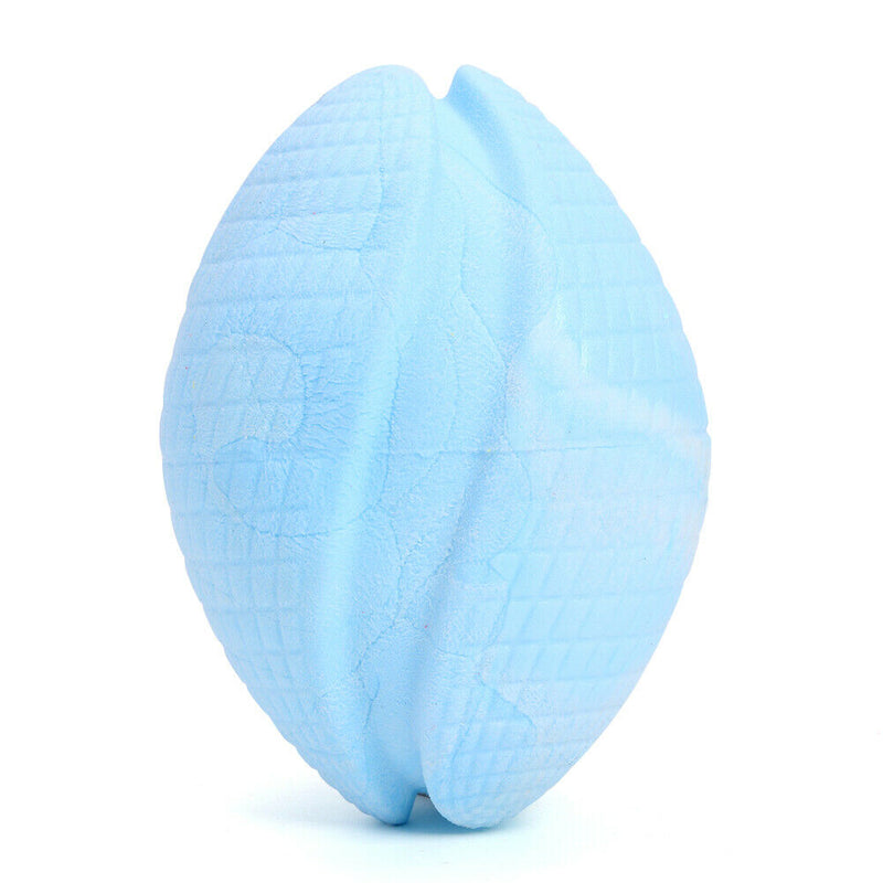 Pet Rugby Shape Chew Toys Dog Bite Tooth Clean Interactive Balls (Blue)