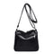 Hit Color Shoulder Messenger Handbags Women Leather Crossbody Bags (Black)