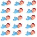 24 Pieces Mini Sleeping Baby Figures Baby Shower Favor Party Bag Filler blue