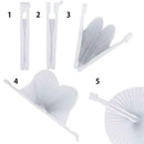 24Pcs Heart Shape Paper Pocket Fans Foldable Wedding Decoration Party Suppl