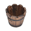 Wooden Round Barrel Planter Flower Pots Home Office Garden Wedding Decor