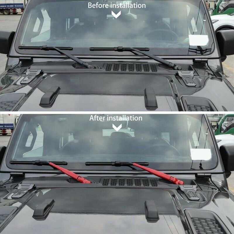 Front Window Windshield Wiper Blade Decoration Trim Cover for 2018-2019 Jee H9C8