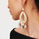Bohemia Straw Rattan Knit Shell Drop Dangle Earrings For Women Fashion Big