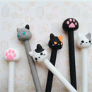 3x Cat Paw Head Gel Ink Roller Ball Point Pen Cute Gift School Office Stationery