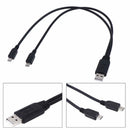 USB 2.0 Male To Male Dual Micro USB Splitter Y Charging Data Cable   Ew