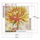 DIY Diamond Painting Kits Golden Flower Full Round Drill Handicraft (NX120)