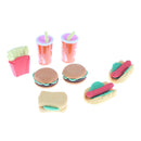 8PCS Plastic Children Kids Hamburger Chips Cola Food Pretend Role Play Set PVES