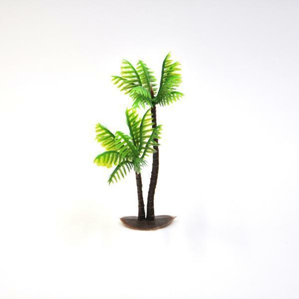 Green Plastic Coconut Tree Aquarium Plants Ornament Decoration for Fish Tank