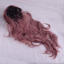 27'' Fashion Long Curly Hair Full Wig Heat Resistant Synthetic Purple Wigs Ombre