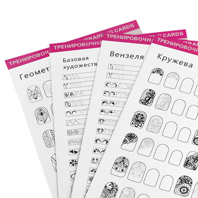 12pcs /PACK Nail Art Practice Template Guide Paper Book Set For Beginner