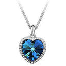 Ocean Heart Pendant Necklace Women Crystal Rhinestone Jewelry Accessories!j