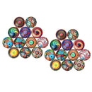 40x Flatback 10mm Round Photo Glass Cabochon Colorful Bohemia Cameo Jewelry